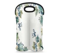 Mintoprints Grape Wine Carrier Tote Bag for 2 Bottles Farmhouse Grapes Fruit Neoprene Wine Bottle Holder Carriers Bag Case Wine Cooler Bag for Travel, Picnic, Party