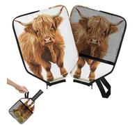 Mintoprints Highland Cattle Pickleball Paddle Cover, Racket Sleeve with Pocket and Handle Strap Paddle Case Fits Most Rackets