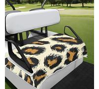 Mintoprints Leopard Print Golf Cart Seat Covers, Animal Fur Golf Cart Seat Towel Blanket Fits 2-Seat Golfs Carts, Keeps Seat Cool and Comfortable, 51" x 31"