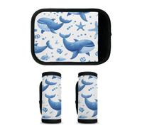 Mintoprints Luggage Handle Wrap 2 Pack Handle Cover Suitcase Tags Travel Accessories for Airplane, Airport, White, 5.9x4.7 inch