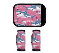 Mintoprints Luggage Handle Wrap 2 Pack Handle Cover Suitcase Tags Travel Accessories for Airplane, Airport, White, 5.9x4.7 inch