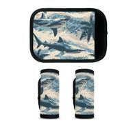 Mintoprints Luggage Handle Wrap 2 Pack Handle Cover Suitcase Tags Travel Accessories for Airplane, Airport, White, 5.9x4.7 inch