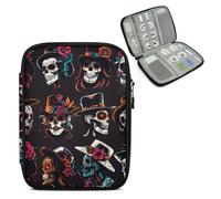 Mintoprints Mexican Day Of The Dead Travel Electronic Organizer Case, Funny Sugar Skull Tech Organizer Pouch Cord Storage Bag for Phone, Cable, Charger, Accessories
