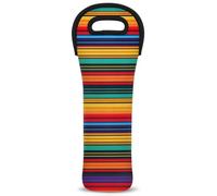 Mintoprints Mexican Wine Carrier Tote Bag Abstract Vintage Aztec Lines 1-Bottle Neoprene Wine Cooler Bag Carriers Bag Case Wine Bottle Holder for Travel, Picnic, Party