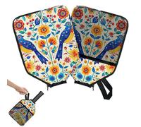 Mintoprints Mexico Floral Pickleball Paddle Cover, Racket Sleeve with Pocket and Handle Strap Mexican Blue Birds Paddle Case Fits Most Rackets