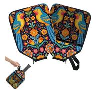 Mintoprints Mexico Floral Pickleball Paddle Cover, Racket Sleeve with Pocket and Handle Strap Mexican Birds Paddle Case Fits Most Rackets
