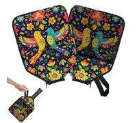 Mintoprints Mexico Floral Pickleball Paddle Cover, Racket Sleeve with Pocket and Handle Strap Mexican Birds Flower Paddle Case Fits Most Rackets