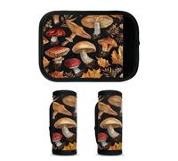 Mintoprints Mushrooms Nature Leaves Luggage Handle Wrap 2 Pack Handle Cover Suitcase Tags Travel Accessories for Airplane, Airport