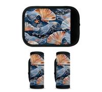 Mintoprints Nautical Luggage Handle Wrap 2 Pack Handle Cover Suitcase Tags Travel Accessories for Airplane, Airport, Seashells