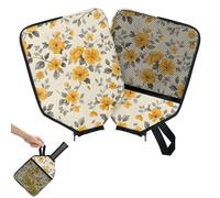 Mintoprints Orange Wildflower Pickleball Paddle Cover, Racket Sleeve with Pocket and Handle Strap Flowers Paddle Case Fits Most Rackets