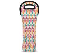 Mintoprints Paw Print Wine Carrier Tote Bag Doodle Dog Paw Print 1-Bottle Neoprene Wine Cooler Bag Carriers Bag Case Wine Bottle Holder for Travel, Picnic, Party