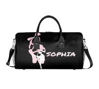 Mintoprints Personalized Dance Bag for Women Custom Sport Gym Bag Duffel Bag with Name Weekender Bags Travel Duffel Bag, Black15, 17.4"x8.3"x9.5", Dancing