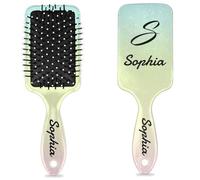 Mintoprints Personalized Hair Brush Custom Name Hair Combs Air Cushion Massage Hair Brushes for Women All Hair Types Glitter Gradient Colorful Yellow