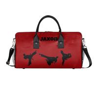 Mintoprints Personalized Sport Bag Custom Gym Bag with Name Carry On Sleepover Weekender Travel Bag, Light Red, Modern