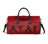 Mintoprints Personalized Sport Bag Custom Gym Bag with Name Carry On Sleepover Weekender Travel Bag, Alligator Red, Modern