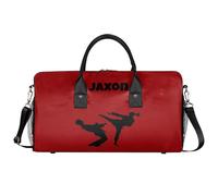 Mintoprints Personalized Sport Bag Custom Gym Bag with Name Carry On Sleepover Weekender Travel Bag, Crocodile Red, Modern