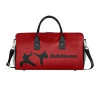 Mintoprints Personalized Sport Bag Custom Gym Bag with Name Carry On Sleepover Weekender Travel Bag, Red, Modern