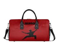 Mintoprints Personalized Sport Bag Custom Gym Bag with Name Carry On Sleepover Weekender Travel Bag, Dark Red, Modern