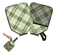 Mintoprints Plaid Green Spring Pickleball Paddle Cover, Racket Sleeve with Pocket and Handle Strap Buffalo Check Paddle Case Fits Most Rackets