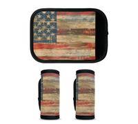 Mintoprints Retro American Flag Luggage Handle Wrap 2 Pack Handle Cover Suitcase Tags Travel Accessories for Airplane, Airport