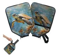 Mintoprints Sea Turtle Pickleball Paddle Cover, Racket Sleeve with Pocket and Handle Strap Watercolor Animal Paddle Case Fits Most Rackets