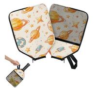 Mintoprints Space Planet Pickleball Paddle Cover, Racket Sleeve with Pocket and Handle Strap Cartoon Planets Universe Paddle Case Fits Most Rackets