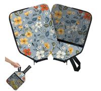 Mintoprints Spring Flower Floral Pickleball Paddle Cover, Racket Sleeve with Pocket and Handle Strap Wildflower Paddle Case Fits Most Rackets