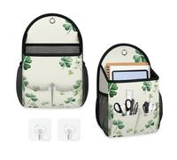 Mintoprints St. Patrick's Day 2 PackWall Hanging Storage Bag Retro Clover Shamrock Leaf Hanging Organizer Bag with Pocket Fabric Storage Bag Basket for Kitchen, Bathroom Organizing