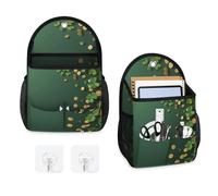 Mintoprints St. Patrick's Day Clover 2 Pack Wall Hanging Storage Bag Shamrocks Hanging Organizer Bag with Pocket Fabric Storage Bag Basket for Kitchen, Bathroom Organizing