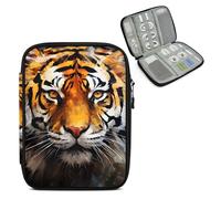 Mintoprints Tiger Animal Electronics Travel Organizer Case, Tech Organizer Pouch Cord Storage Bag for Phone, Cable, Charger, Accessories