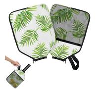 Mintoprints Tropical Watercolor Leaves Pickleball Paddle Cover, Racket Sleeve with Pocket and Handle Strap Paddle Case Fits Most Rackets