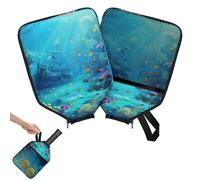 Mintoprints Underwater Sea Life Pickleball Paddle Cover, Racket Sleeve with Pocket and Handle Strap Ocean Animals Paddle Case Fits Most Rackets