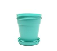Mintra Home Garden Pots 4pk - Flowers, Herbs, Plants, Indoor, Outdoor, Colorful, Wholesale, Bulk (Teal, 15cm Diameter (5.9in))