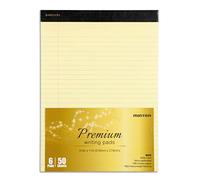 Mintra Office Canary Legal Pads - With Micro-perforated sheets, Smooth-lined paper, Ideal for Office Tasks, Assignments or Notes, Meetings, and Journaling, 6 pack Wide Ruled, Premium Pad, 8.5"x11"