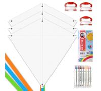 Mint's Colorful Life Children's Dragon Construction Kites, Craft Set, Flight Kites for Children, Single Line Kite Craft Kit, Pack of 3