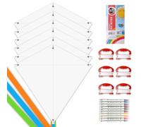 Mint's Colorful Life Design Your Own Kites Kits for Children Kite Game Party Favor Pack, DIY Blank White Kite Set to Decorate,Painting and Coloring Their Own Creation