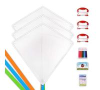 Mint's Colorful Life DIY Kites for Kids Making Kit Bulk, Decorating Coloring Kite Party Pack,White Diamond Kite Kits (3 Pack)