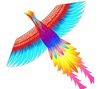Mint's Colorful Life Rainbow Phoenix Kite for Children and Adults, Easy to Fly Large Beach Kite