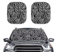 Mintulipy 2 Pieces Set Car Front Windows Sun Shade Zebra Stripes Anti-Hot Automotive Windows Shade Sun Blocker Block UV Rays Keep Car Interior Cool
