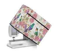 Mintulipy Classic Hummingbird Flower Sewing Machine Cover with Convenient Pockets for Singer Brother Machines and Accessories Portable Easy Clean