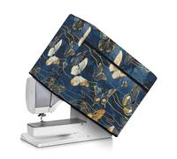 Mintulipy Marble Butterfly Printed Sewing Machine Cover Dust Cover with Pockets Store Measure Foot Controller Manuals Washable Fabric Portable