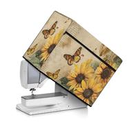 Mintulipy Vintage Sunflower Butterfly Sewing Machine Cover with Essentials Pockets - Machine Washable Fabric