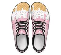 Mintulipy Womens Minimalist Barefoot Shoes Zero Drop Sole Wide Width Fashion Sneakers Size 3-14, Pink Ice Cream, 37/37.5 EU