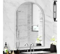 Minuover 22" x 30" Silver Arched Mirror, Arch Bathroom Vanity Mirror, Modern Aluminum Alloy Metal Frame Arch Mirror for Living Room, Bedroom, Entryway, Tempered Glass, Shatter Proof, Anti-Rust