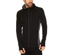 Minus33 Merino Wool Midweight Mens Full Zip Hoodie - No Itch Renewable Fabric Black/Charcoal Gray Medium