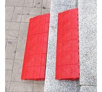 MINUSE 2 Pieces Red Ramp, Portable Curb Ramp, Ramps for Wheelchairs for Home, Bicycle Ramps, Vehicle Ramps for Road, Stairs for Cars (Size : 12x12x20cm/4.7x4.7x7.9in)
