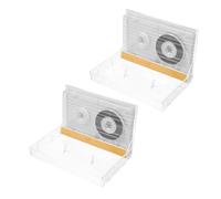 Minute Blank Audio Cassette Tapes 2pcs with Plastic Case | Double Sided Tape for Playback, Hard Shell, Quick Labeling, Suited to Tape Players and Dictation Machines