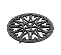 Minuteman International woodstove Tabletop cast Iron Trivet, Black, 7" Diameter