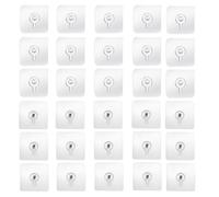 MINWEG Self Adhesive Hooks 30 Pack, Heavy Duty 5kg Transparent Command Hooks, No Drill Wall Hooks for Bathroom, Kitchen, Car, Picture Hanging, Cable Organisation
