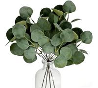 MINWEGI 12 Pack Artificial Eucalyptus Stems - 28cm Realistic Greenery Foliage Branches for Vases, No Flower Fake Plants for Home Decor, Scandinavian Style Housewarming Decorations